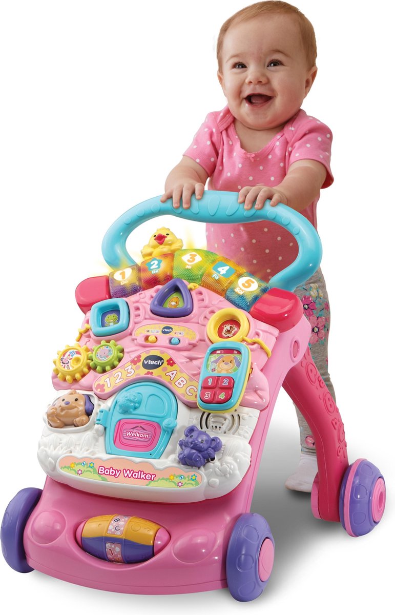VTech Roze Baby Walker met Interactief Speelpaneel