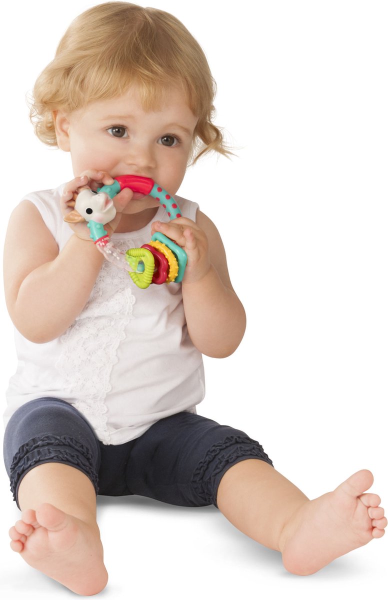 Sophie de Giraf Multi-Textuur Rammelaar Rood/Wit