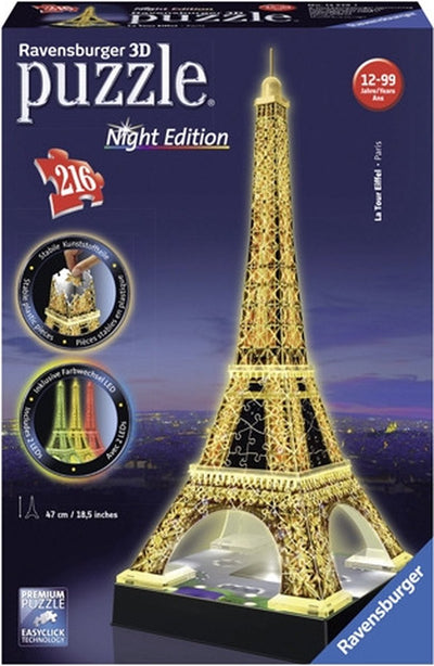 Ravensburger Eiffeltoren bij Nacht 3D Puzzel - 216 Stukjes