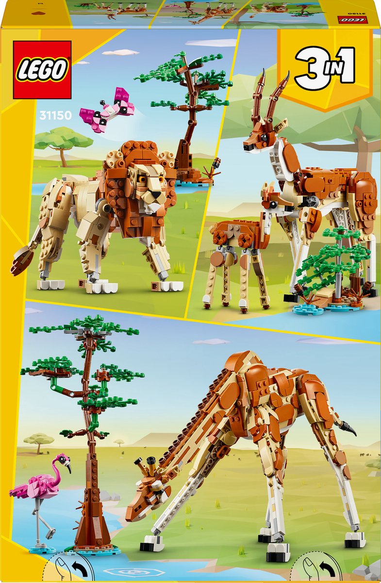 LEGO Creator Safari Dieren 3-in-1: Giraf, Leeuw & Gazellen