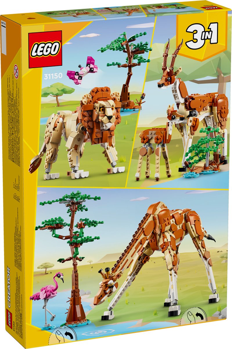 LEGO Creator Safari Dieren 3-in-1: Giraf, Leeuw & Gazellen