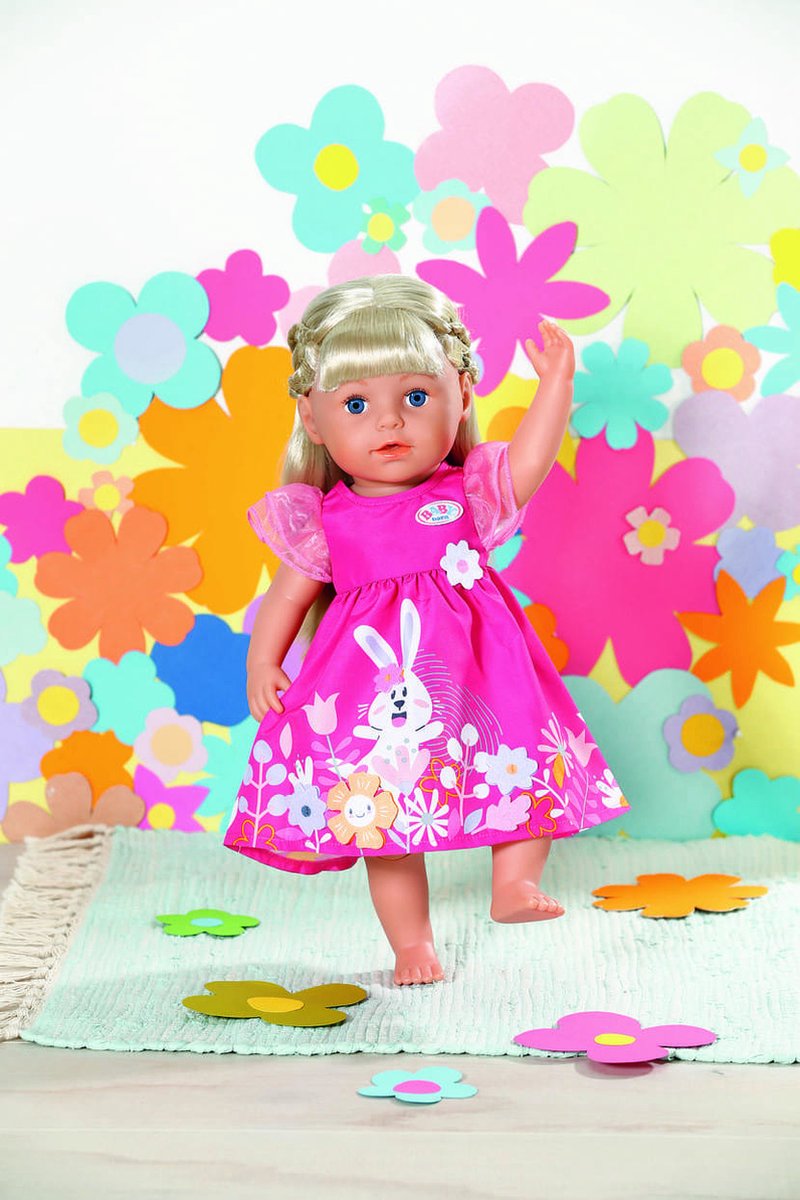 BABY born Poppenjurk met Bloemenprint