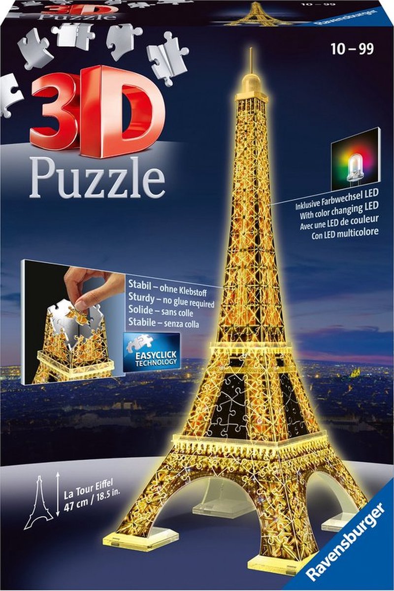 Ravensburger Eiffeltoren bij Nacht 3D Puzzel - 216 Stukjes