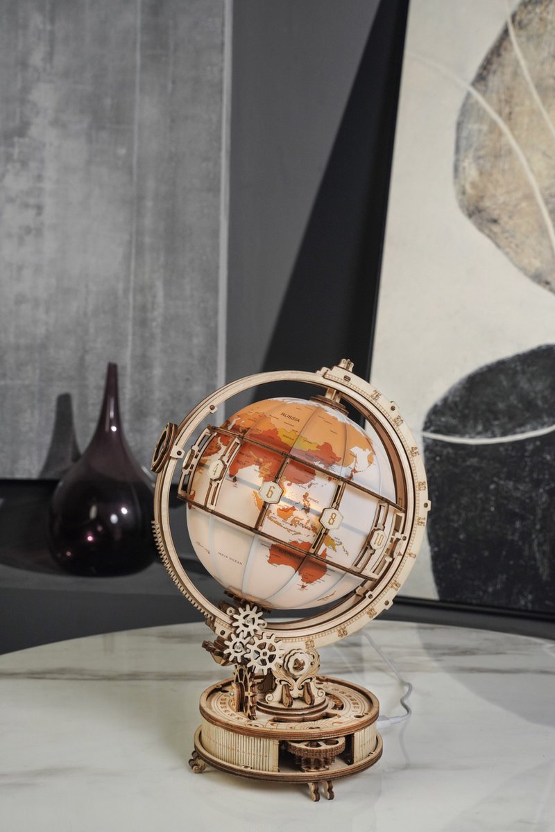 Robotime Luminous Globe ST003 - Houten Wereldbol Maquette