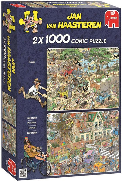Jan van Haasteren Puzzelset Safari & Storm - 2x1000 Stukjes