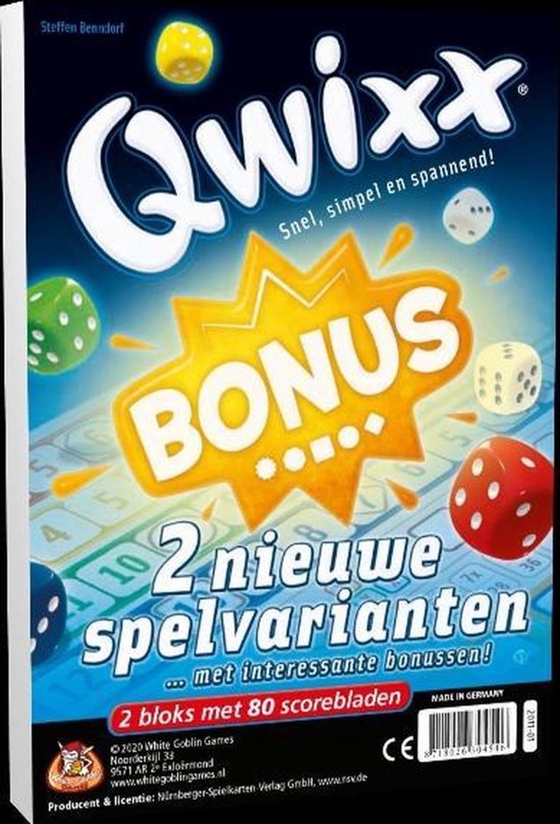 White Goblin Games Qwixx Bonus Uitbreiding