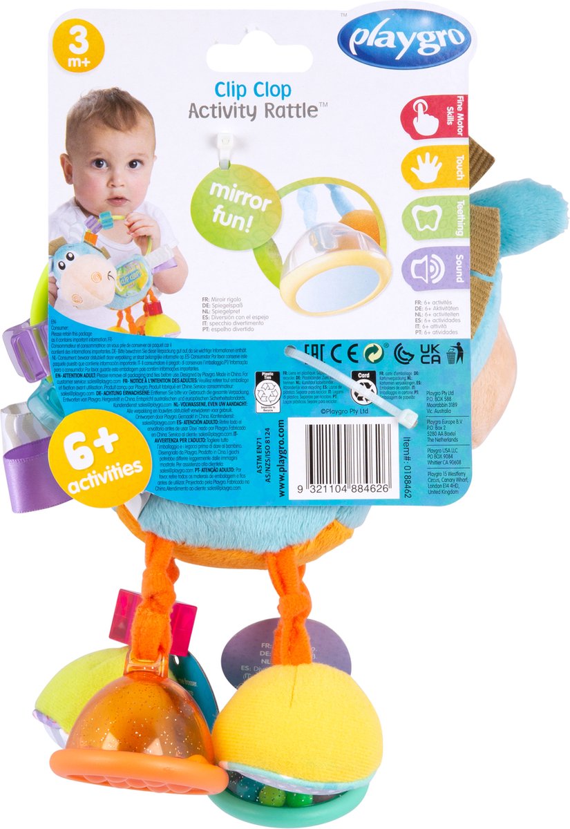 Playgro Clip Clop Activiteitenrammelaar - Blauw