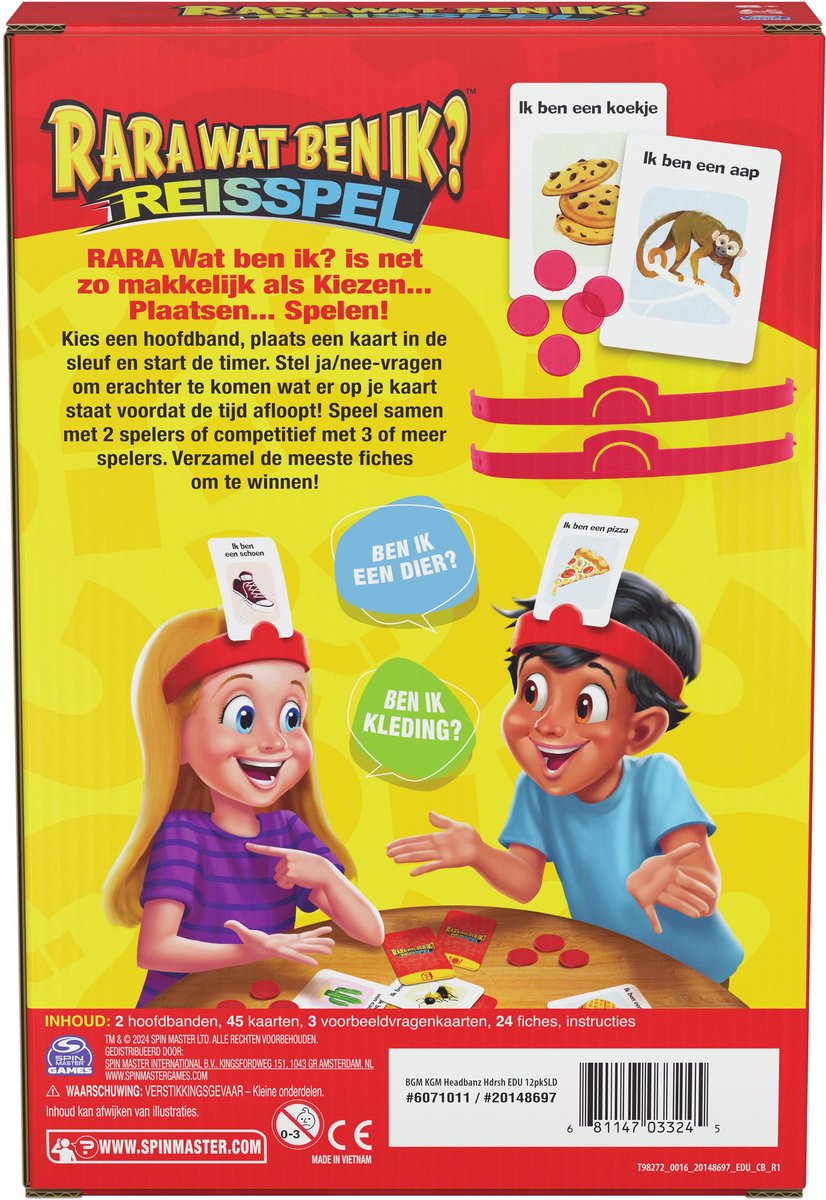 Hedbanz Raadspel voor op Reis - RARA Qu'est-ce que je suis ?