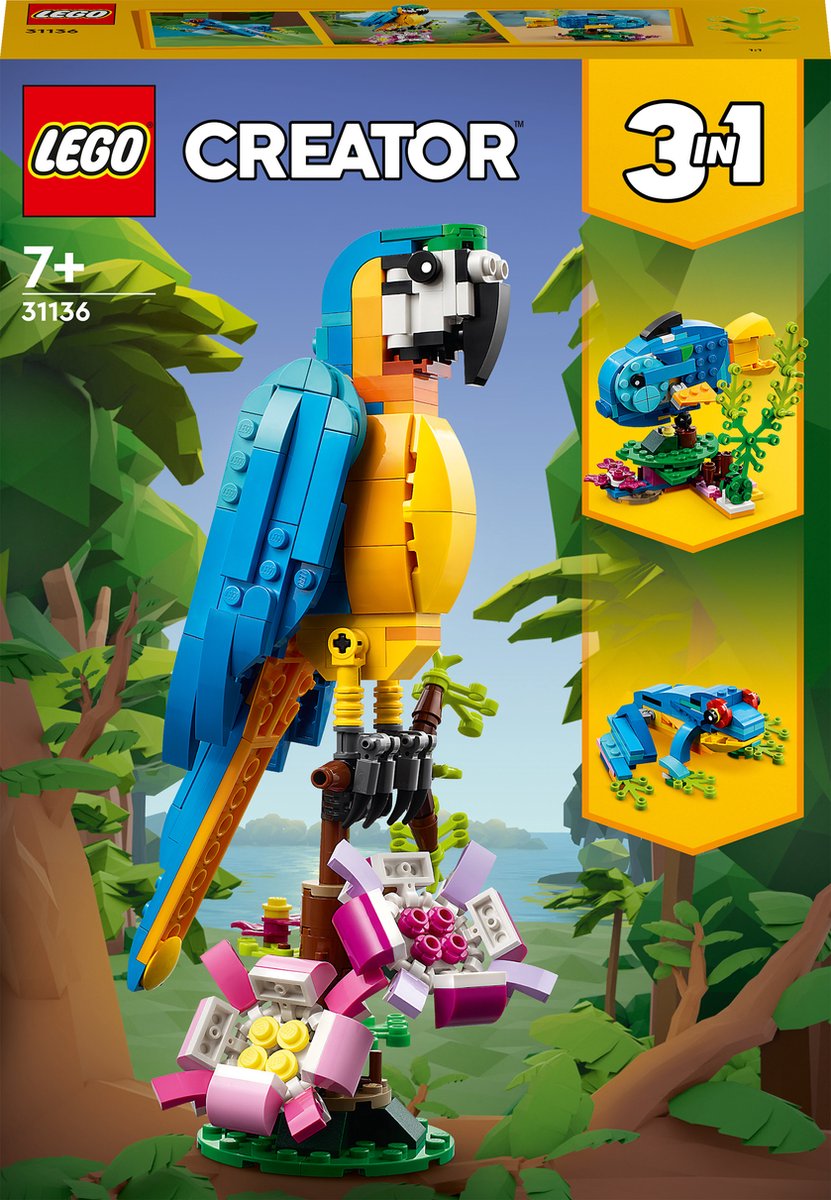 LEGO Creator 3in1 Exotische Papegaai en Meer - 31136