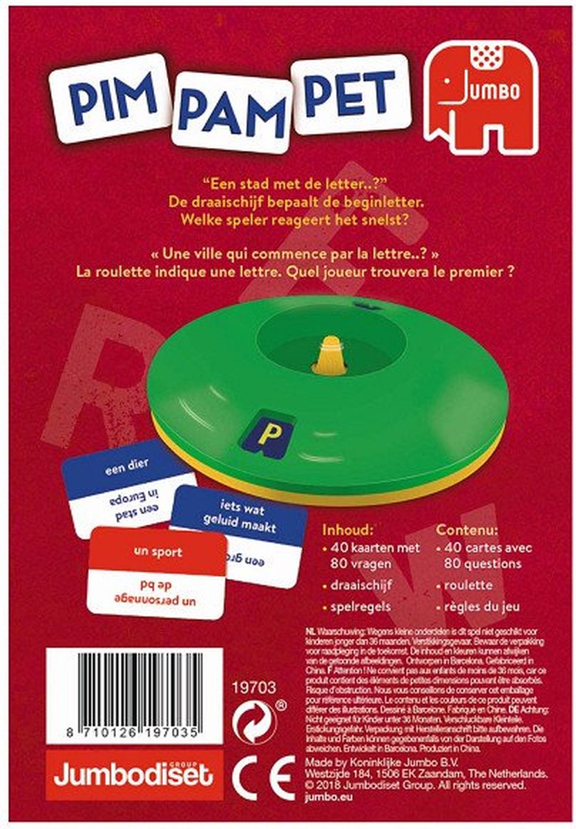 Jumbo Pim Pam Pet Original - Klassiek Gezelschapsspel