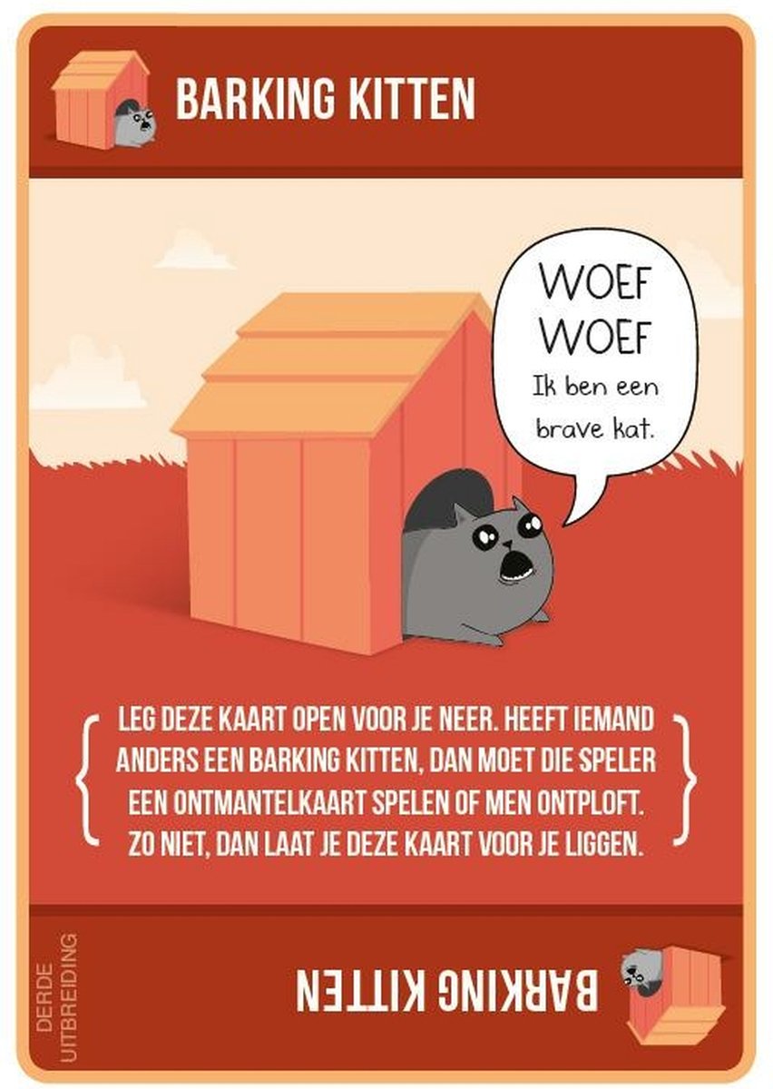 Exploding Kittens Uitbreiding Barking Kittens Kaartspel