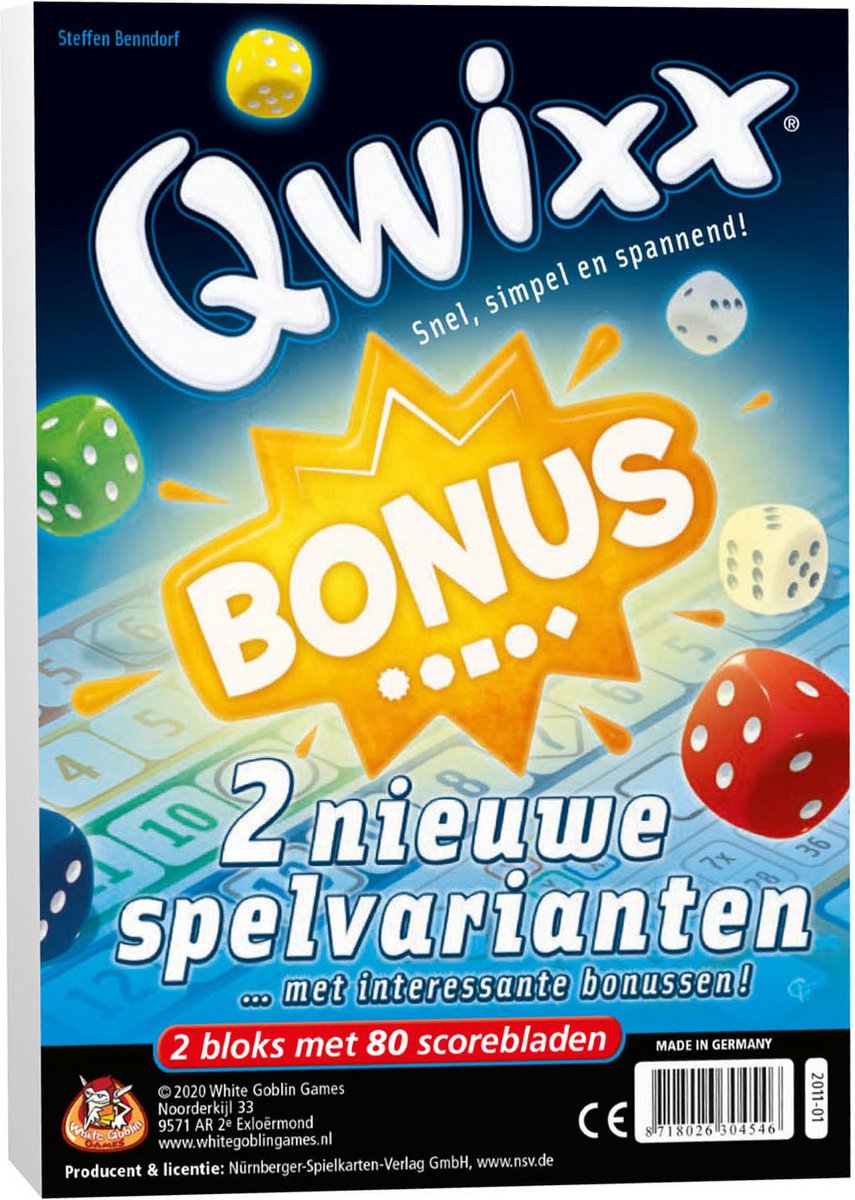 White Goblin Games Qwixx Bonus Uitbreiding
