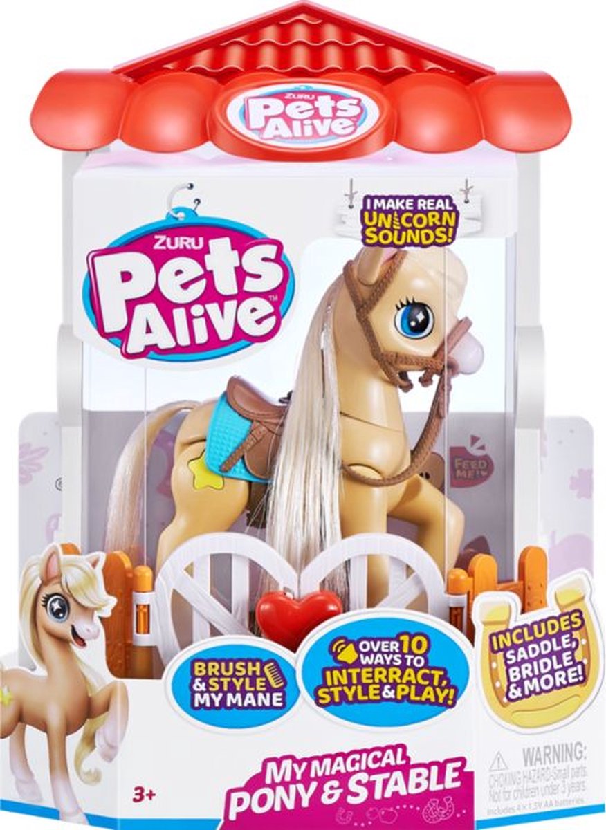 PETS ALIVE Magisch Pony Speelset met Stal - 32cm