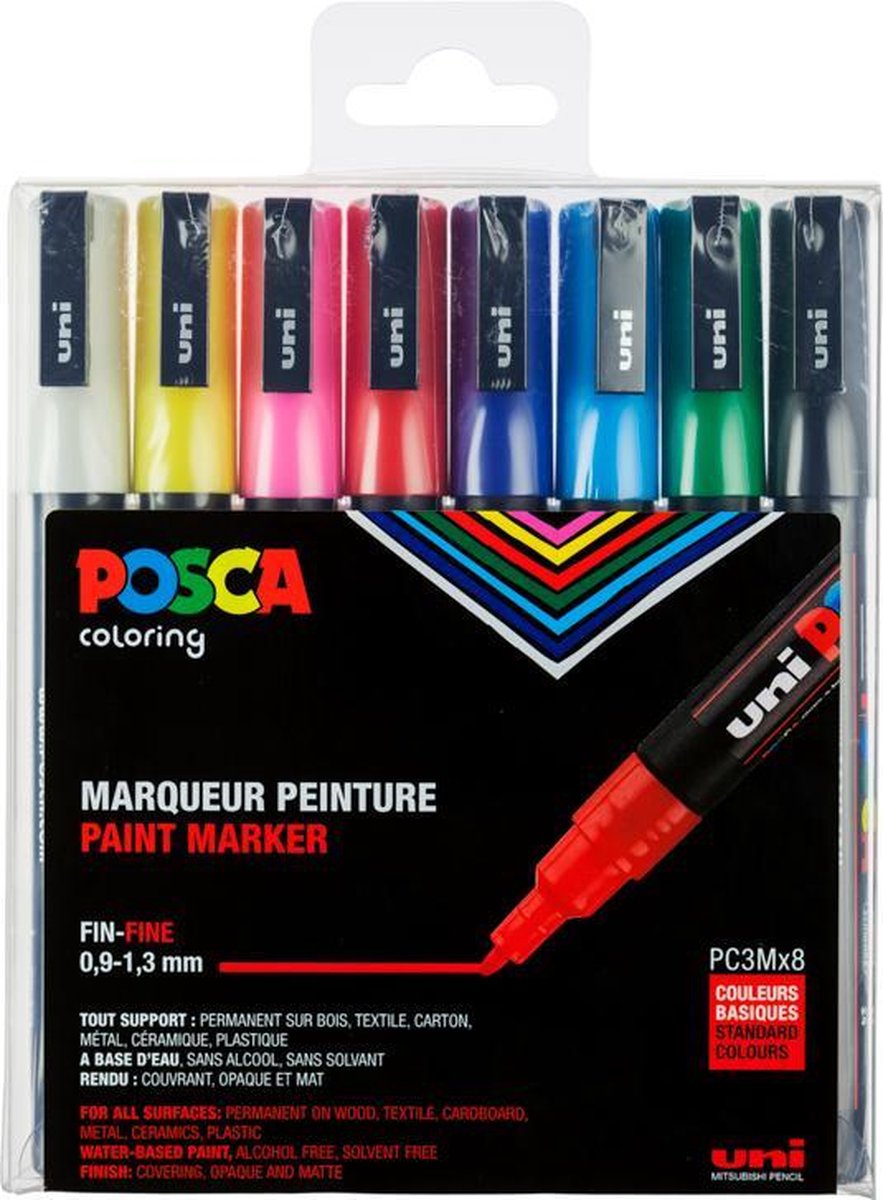 Posca 1MC Stiftenset in Diverse Kleuren