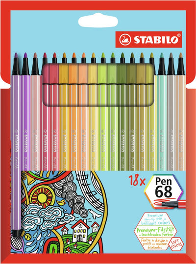 STABILO Pen 68 Premium Finelinerset - 18 Nieuwe Kleuren
