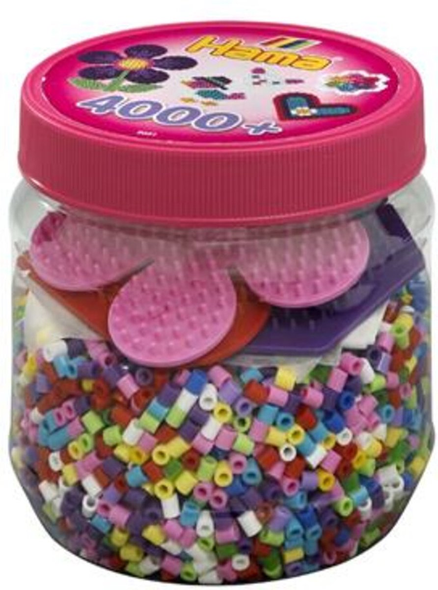 Hama Strijkkralenset in Badkuip met 3 Grondplaten - Roze