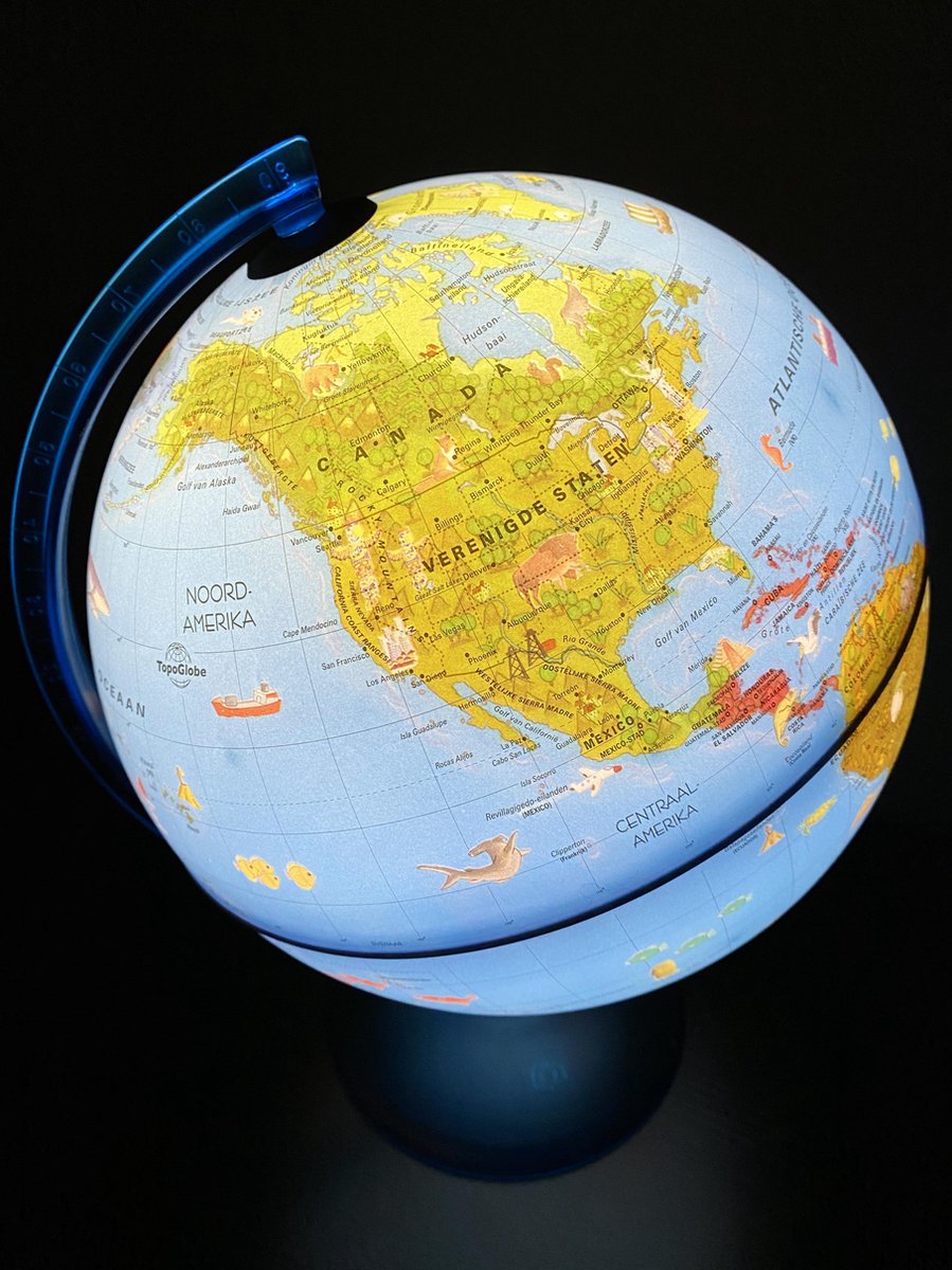 ARCA Verlichte Wereldbol met LED-verlichting - 25 cm