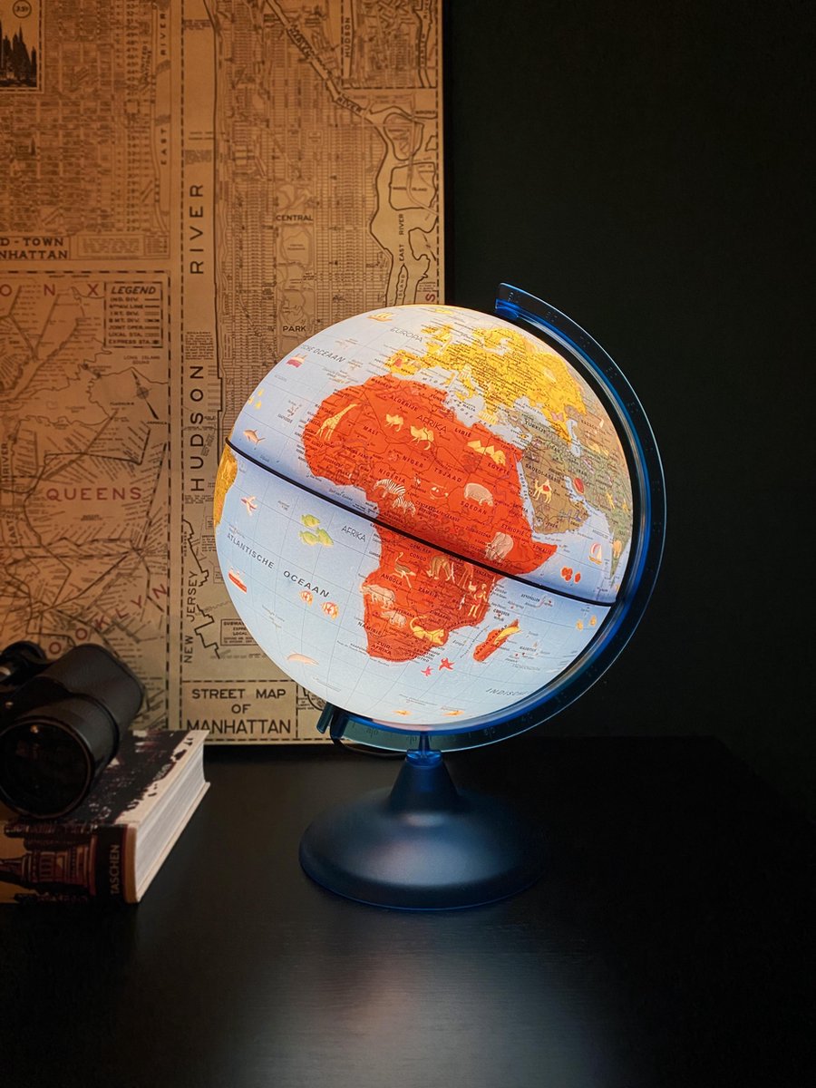 ARCA Verlichte Wereldbol met LED-verlichting - 25 cm