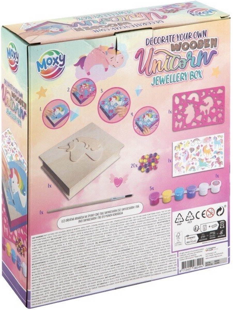 JOYA CREATIVE Unicorn Sieradendoosje DIY - Kindercraft Set