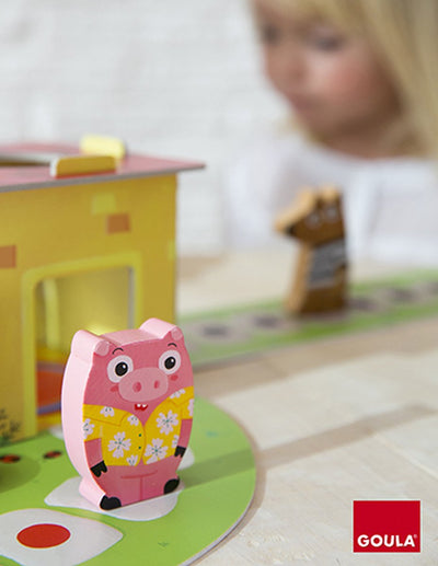 Goula 3 Kleine Biggetjes Houten Spel