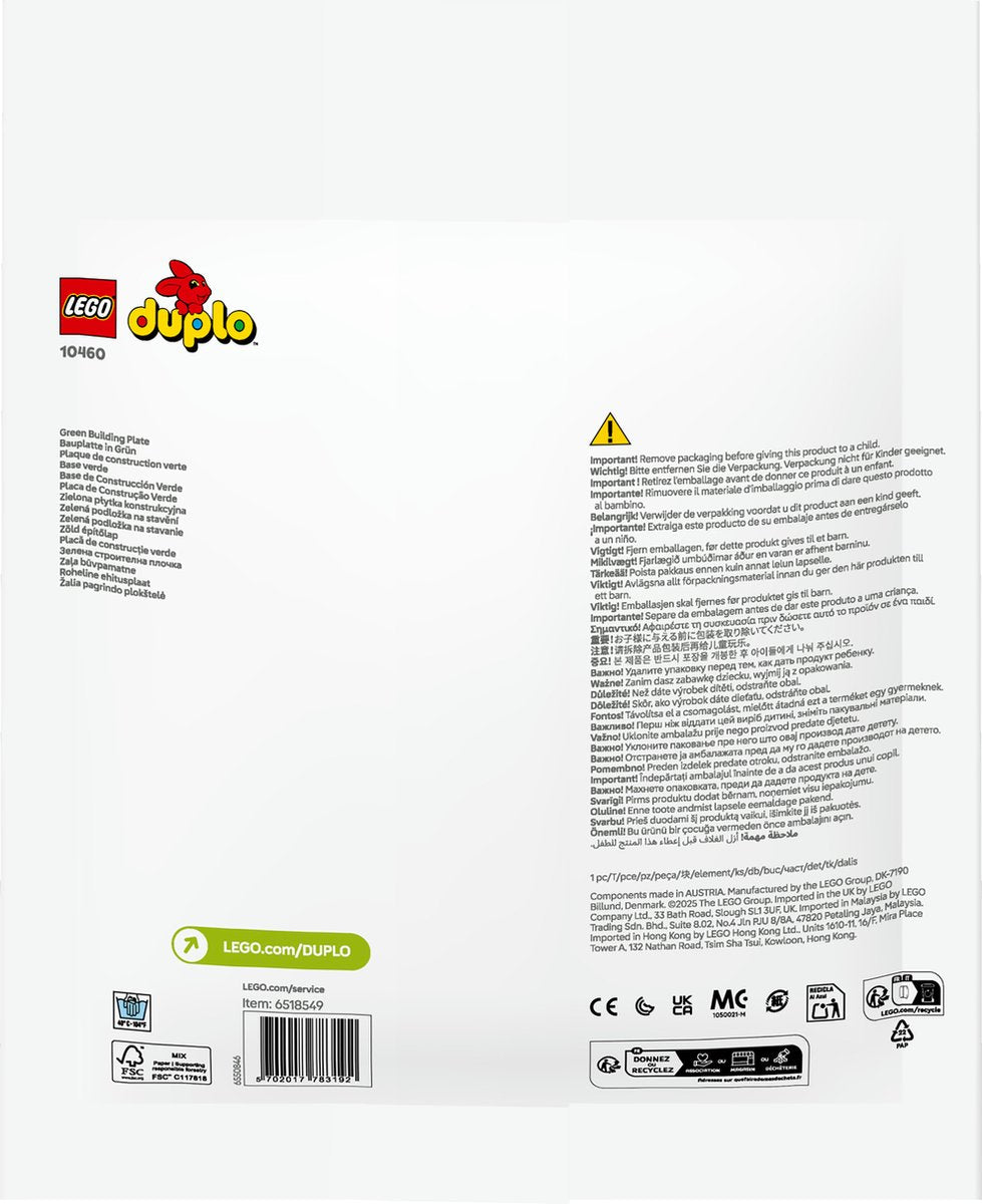 LEGO DUPLO Grote Groene Bouwplaat - 10460