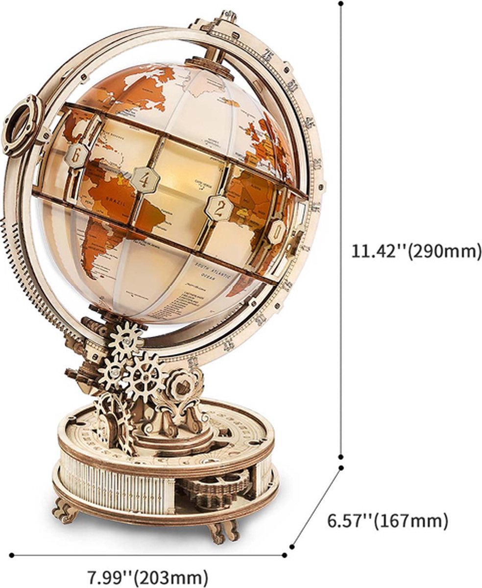 Robotime Luminous Globe ST003 - Houten Wereldbol Maquette