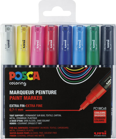 Posca 1MC Stiftenset in Diverse Kleuren